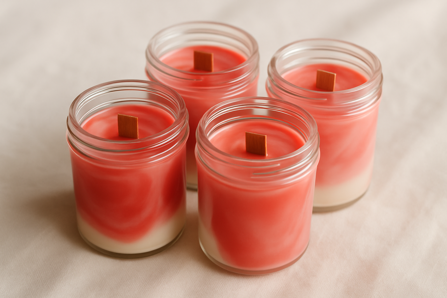 Peppermint candles with wood wick