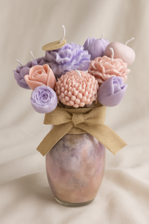 Soy Candle Bouquet with Tea Lights in Mug