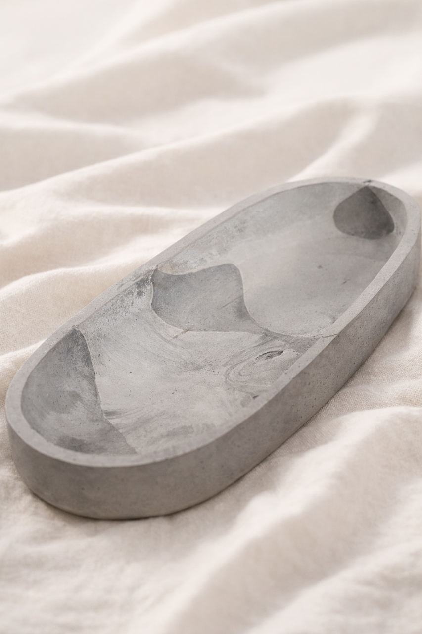Oval Cement Bowls for Candles