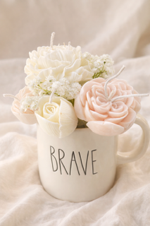 Soy Candle Bouquet with Tea Lights in Mug