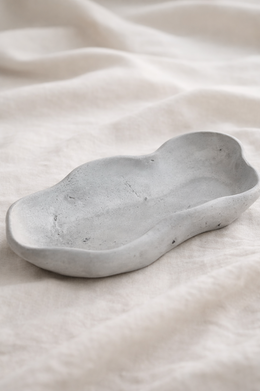 Wavy Concrete Bowls for Candles